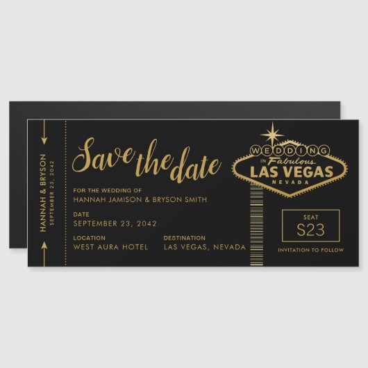 Las Vegas Destination Wedding Save the Date Magnet (Voorkant / Achterkant)
