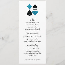 Las Vegas Destiny Blue Glitter Bruiloft Menu