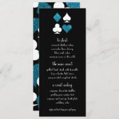Las Vegas Destiny Blue Glitter Bruiloft Menu (Voorkant / Achterkant)