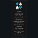 Las Vegas Destiny Blue Glitter Bruiloft Menu<br><div class="desc">Perfect voor een glitzy nacht van Las Vegas romance,  turquoise blauw glitter en zwarte dinermenu's zal uw receptie laten stralen. Vergeet niet om genoeg te bestellen voor elke plaats instelling!</div>