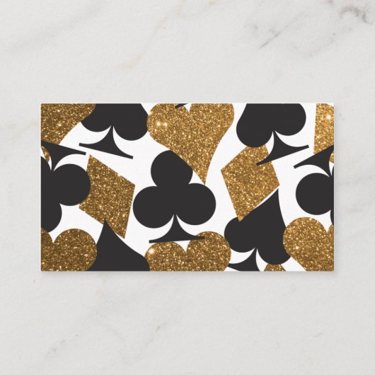 Las Vegas Destiny Gold Faux Glitter Visitekaartje Plaatskaartje (Achterkant)