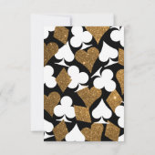 Las Vegas Destiny Gold Glitter Wedding Details Kaart (Achterkant)