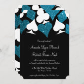 Las Vegas Destiny Malibu Blauwe Glitter Bruiloft Kaart (Voorkant / Achterkant)