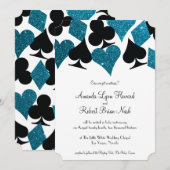 Las Vegas Destiny Malibu Blauwe Glitter Bruiloft Kaart (Voorkant / Achterkant)