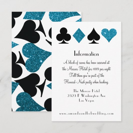 Las Vegas Destiny Malibu Blauwe Glitter Informatie Kaart (Voorkant / Achterkant)