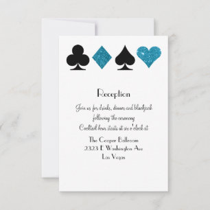 Las Vegas Destiny Receptie Malibu Blauw Glitter Kaart