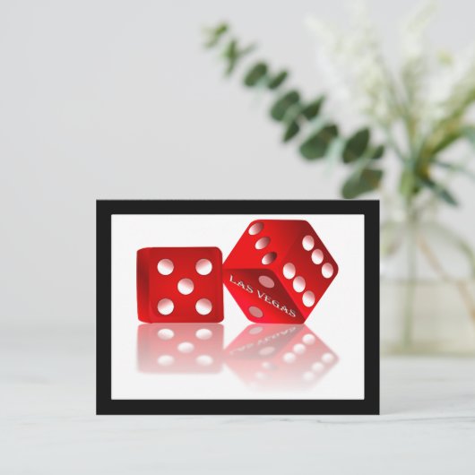 Las Vegas Dice Briefkaart (Staand voorkant)