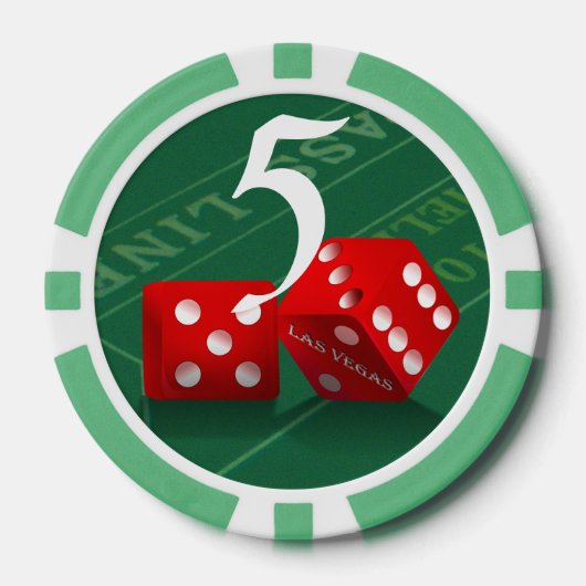 Las Vegas Dice Craps Tafel Poker Chips (Voorkant)