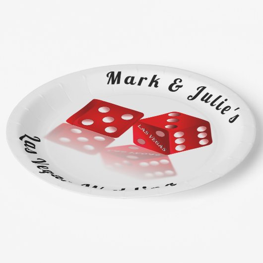 Las Vegas Dice Papieren Bordje (Gekanteld)