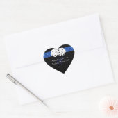 Las Vegas Dice Royal Blue Faux Glitter Bruiloft Hart Sticker (Envelop)