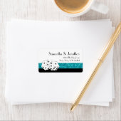 Las Vegas Dice Theme Blauwgroen & Zwart Faux Glitt Etiket (Insitu)