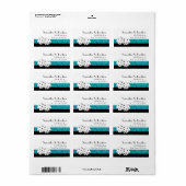 Las Vegas Dice Theme Blauwgroen & Zwart Faux Glitt Etiket (Full Sheet)