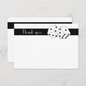 Las Vegas Dice Theme Flat Dank u Wit & Zwart Bedankkaart (Voorkant / Achterkant)