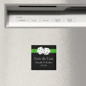 Las Vegas Dice Theme Groen & Zwart De datum opslaa Magneet (Insitu (Vaatwasser))