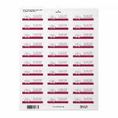 Las Vegas Dice Theme Hot Pink Faux Glitter Etiket (Full Sheet)