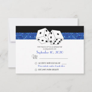 Las Vegas Dice Theme RSVP Royal Blue Faux Glitter