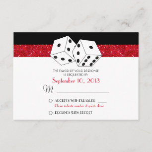 Las Vegas Dice Theme RSVP Ruby Red Faux Glitter