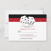 Las Vegas Dice Theme RSVP Ruby Red Faux Glitter (Voorkant)