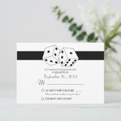 Las Vegas Dice Theme RSVP Wit en Zwart (Staand voorkant)