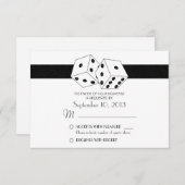 Las Vegas Dice Theme RSVP Wit en Zwart (Voorkant / Achterkant)