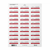 Las Vegas Dice Theme Ruby Red Faux Glitter Etiket (Full Sheet)