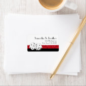 Las Vegas Dice Theme Ruby Rood & Zwart Faux Glitte Etiket (Insitu)
