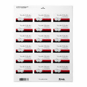 Las Vegas Dice Theme Ruby Rood & Zwart Faux Glitte Etiket (Full Sheet)