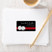 Las Vegas Dice Theme Ruby Rood & Zwart Faux Glitte Etiket (Insitu)