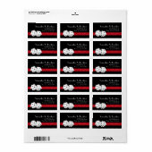 Las Vegas Dice Theme Ruby Rood & Zwart Faux Glitte Etiket (Full Sheet)
