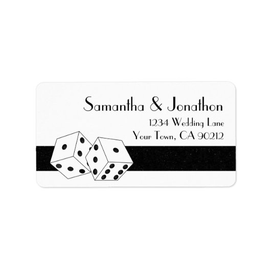 Las Vegas Dice Theme Wit en Zwart Etiket (Voorkant)