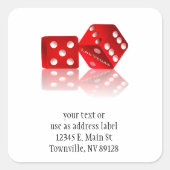 Las Vegas Dice Vierkante Sticker (Voorkant)