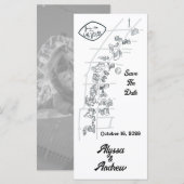 Las Vegas Doodle Kaart Bewaar de Datum (Voorkant / Achterkant)