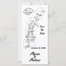 Las Vegas Doodle Kaart Bewaar de Datum