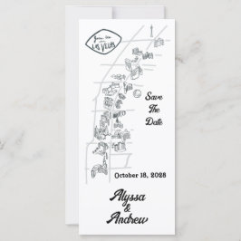 Las Vegas Doodle Kaart Bewaar de Datum