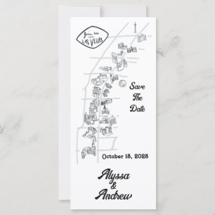 Las Vegas Doodle Kaart Bewaar de Datum