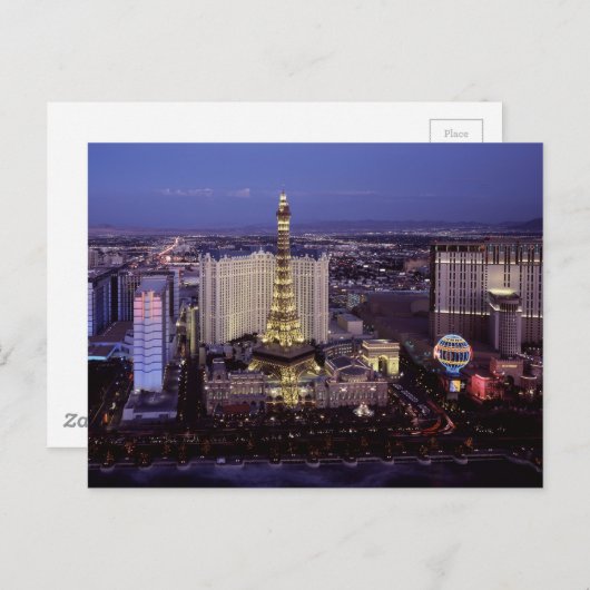 Las Vegas door Night 3 Briefkaart (Voorkant / Achterkant)