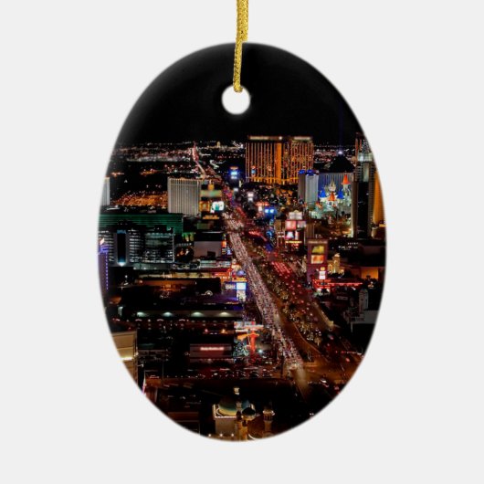 Las Vegas door Night Keramisch Ornament (Voorkant)