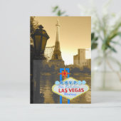 Las Vegas Eiffel Tower Paris Thema RSVP (Staand voorkant)