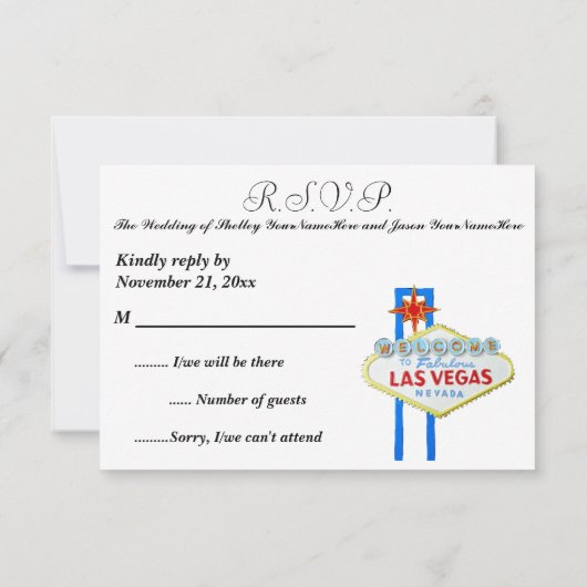 Las Vegas Eiffel Tower Paris Thema RSVP (Achterkant)