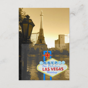 Las Vegas Eiffel Tower Paris Thema RSVP Kaartje