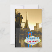 Las Vegas Eiffel Tower Paris Thema RSVP Kaartje (Voorkant)