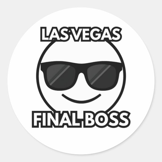 Las Vegas Eindbaas Cool Emoji Sticker (Voorkant)
