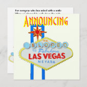 Las Vegas Elope Wedding Announcement Kaart (Voorkant / Achterkant)
