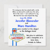 Las Vegas Elope Wedding Announcement Kaart (Achterkant)