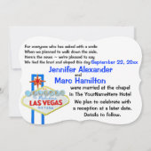 Las Vegas Elope Wedding Announcement Kaart (Achterkant)
