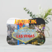 Las Vegas Elope Wedding Announcement Kaart (Staand voorkant)