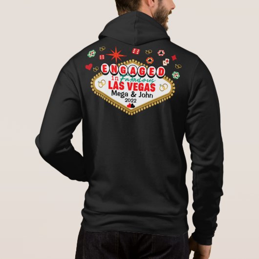Las Vegas Engaged Celebration Couple Matching Hoodie (Achterkant)