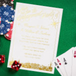 Las Vegas Engagement Party Gold Foil Invitation Folie Uitnodiging<br><div class="desc">Real gold folie Las Vegas Skyline illustratie. Kies uw kleur van de folie. Optionele website aan de achterzijde of voeg registratie of foto toe</div>