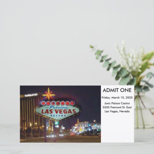 Las Vegas Event Admission Ticket (Staand voorkant)