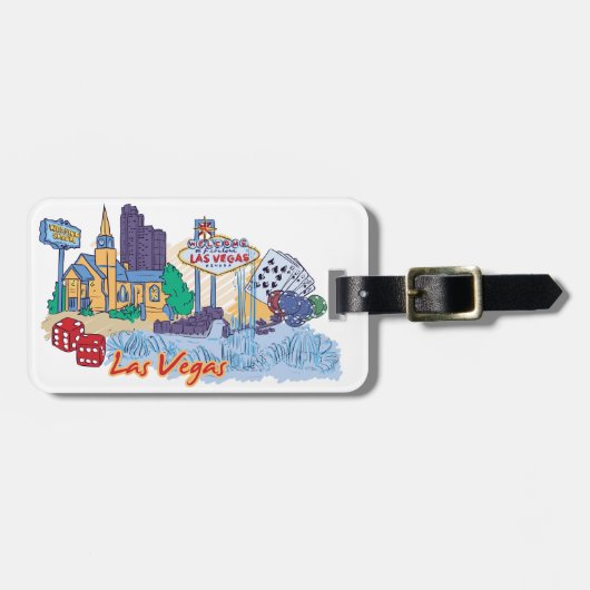 Las Vegas Famous City Bagagelabel (Voorkant horizontaal)